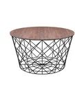 Home furniture living room furniture wood top wire coffee table marble surface top cover coffee table