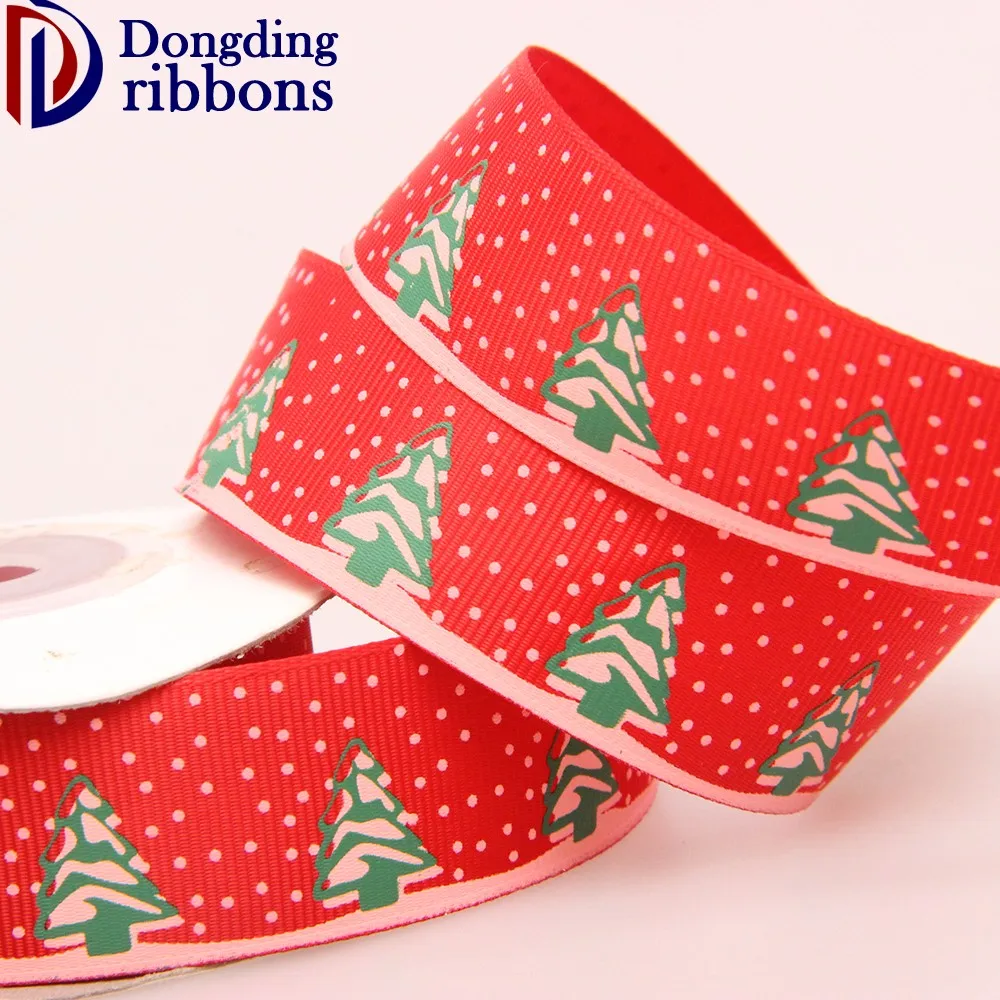 arrival wholesale 1 inch red printed cheap grosgrain ribbon for