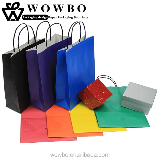 colorful cheap shopping custom kraft paper bag wholesale