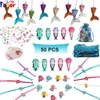 50 Packs Mermaid Themed Party Favors Toys Assortment Mermaid Party Supplies for Girls Birthday