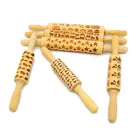 wholesale Customized size and design wooden embossing engraved rolling pin