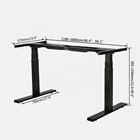 electric adjustable desk Height adjustable table frame Standing desk Sit to Stand with Dual Motor 3 Stage Up Lift
