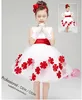 amazing white chiffon dress with flower and big BOW princess party/wedding/birthday dress for 2-12 years old girls