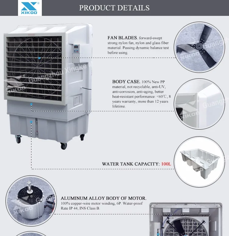 Evaporative Air Cooler, XIKOO, 18000cmh, Portable - detail 2