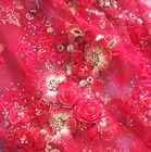 2018 french rhinestones sequin beaded stocklot lace fabric with stones
