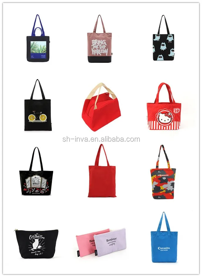 Wholesale Factory price custom blank canvas bangkok tote bags