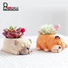 Roogo resin different design sleeping dog flowerpot