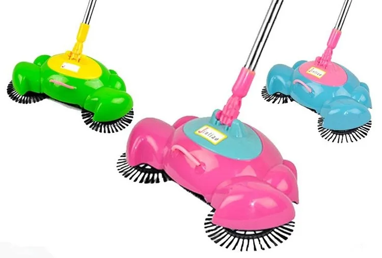 360 degree Rotation Swirl Dustpan Broom Hand Propelled Floor Sweeper