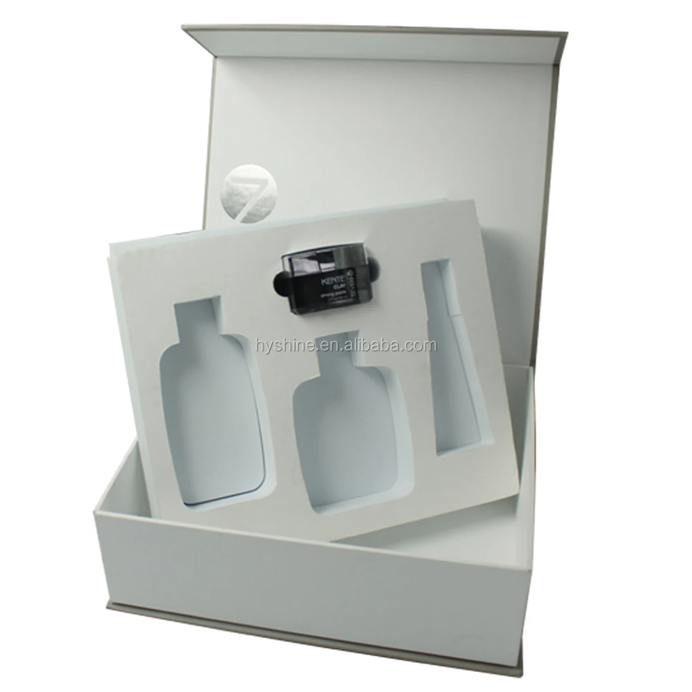 eva foam insert book shape gift box for cosmetics packaging