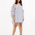 Girl's Striped off the shoulder sexy dress