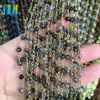 XULIN Jewelry Round Natural Gemstone Metal Wire Rosary Beads Chain