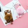 Decorative beauty DIY mobile phone shell accessories Silicone sleeping baby rabbit hair ball with hat sleep doll accessories