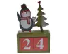 Artificial Christmas Tree Penguin Fox Bird Christmas Wooden Advent Calendar DIY Desk Decoration