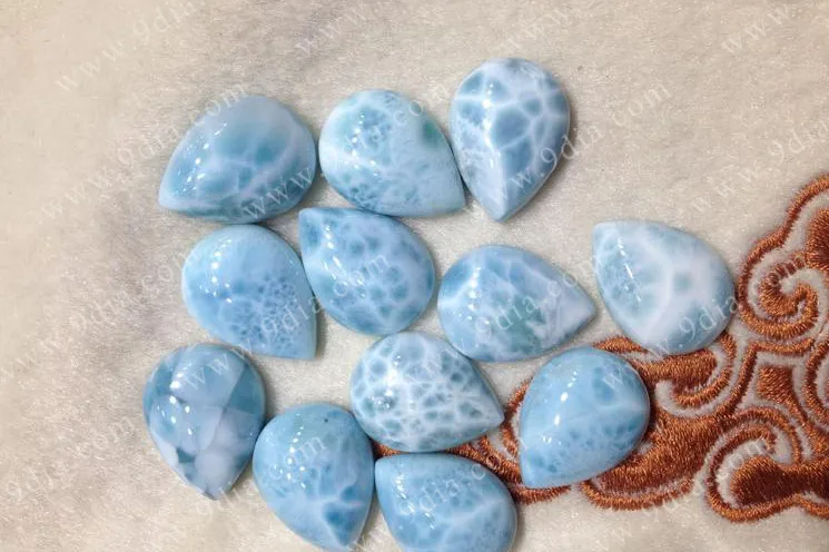 Cabochon Wholesale Larimar Jewelry Making Oval Shape Blue Gemstone Natural Wholesale Larimar Cabochon