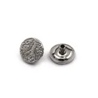 Eco Friendly Embossed Pattern Luxury 12mm Snap Fastener Button Cap
