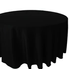 TP08171wholesale wedding decorative cheap popular round black polyester table cloth cover