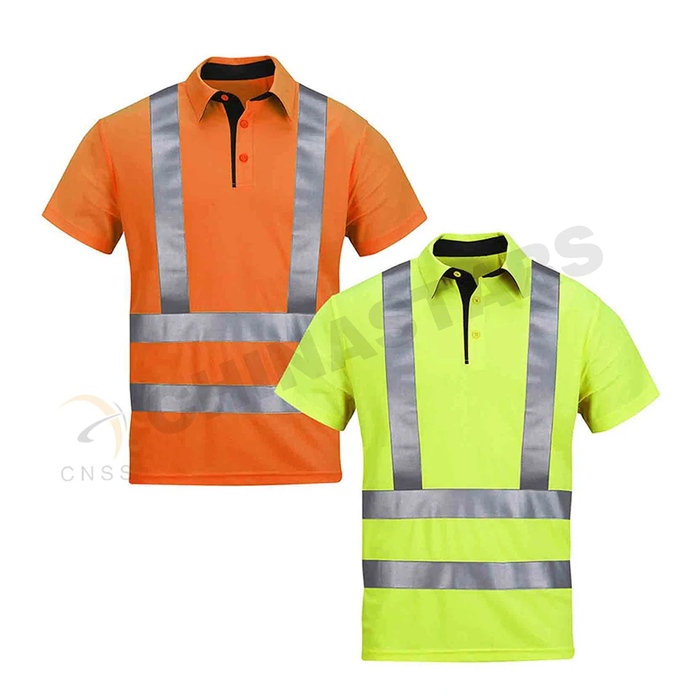 100 Cotton Polo Hi Vis Class 3 Safety Shirts With Buttons Buy Class