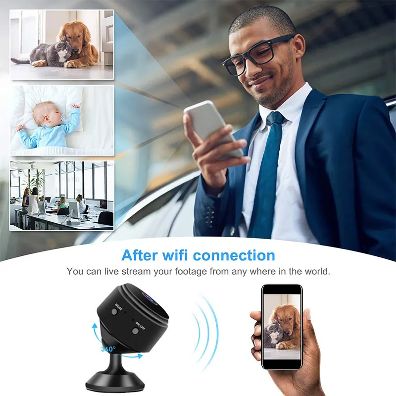 Mini IP Camera WiFi Hidden Camera Wireless HD 1080P Indoor Home Small Mini Cam Security Camera Nanny Cam with Motion Detection
