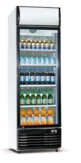 2018 Smad 280-390L Fan Cooling Supermarket Glass Display Showcase Refrigerator