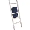 Wall Leaning Vintage White Wood Ladder Blanket wood Towel Rack