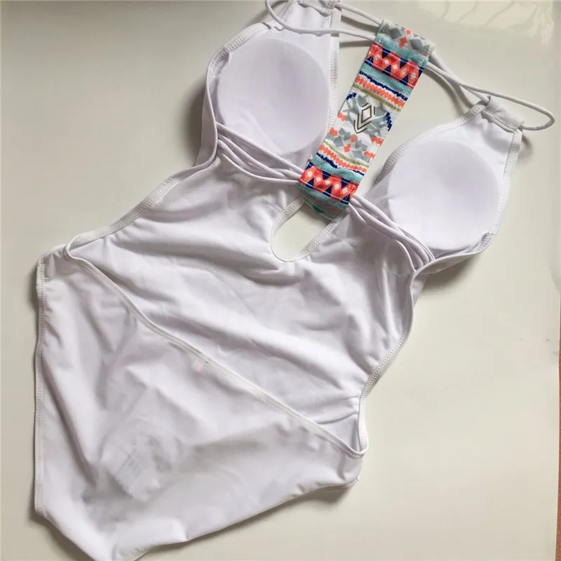 Cut out 1 one piece swimsuit Women Backless swimwear padded bathing suit Sey push up halter bodysuit monokini
