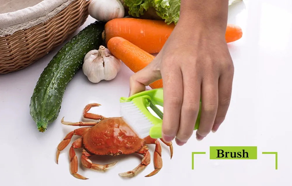 3 In 1 Vegetable Peeler Cutter Potato Peeler Vegetable Fruit turnip Slicer Cutter Bottle Opener With Cleaning Brush KC1349