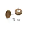 20Pcs/Bag Stainless Steel Ear Needle Wood Cabochon Setting Stud Base for Jewelry Earring