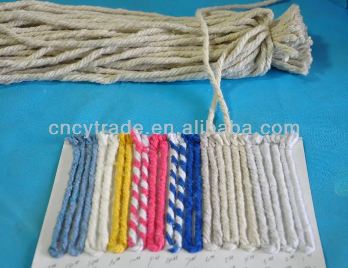 bleach white recycled cotton mop yarn for mops string thread for industrial floor cleaning