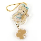 Vograce clear glitter epoxy photo advertising cartoon personalized acrylic keychains