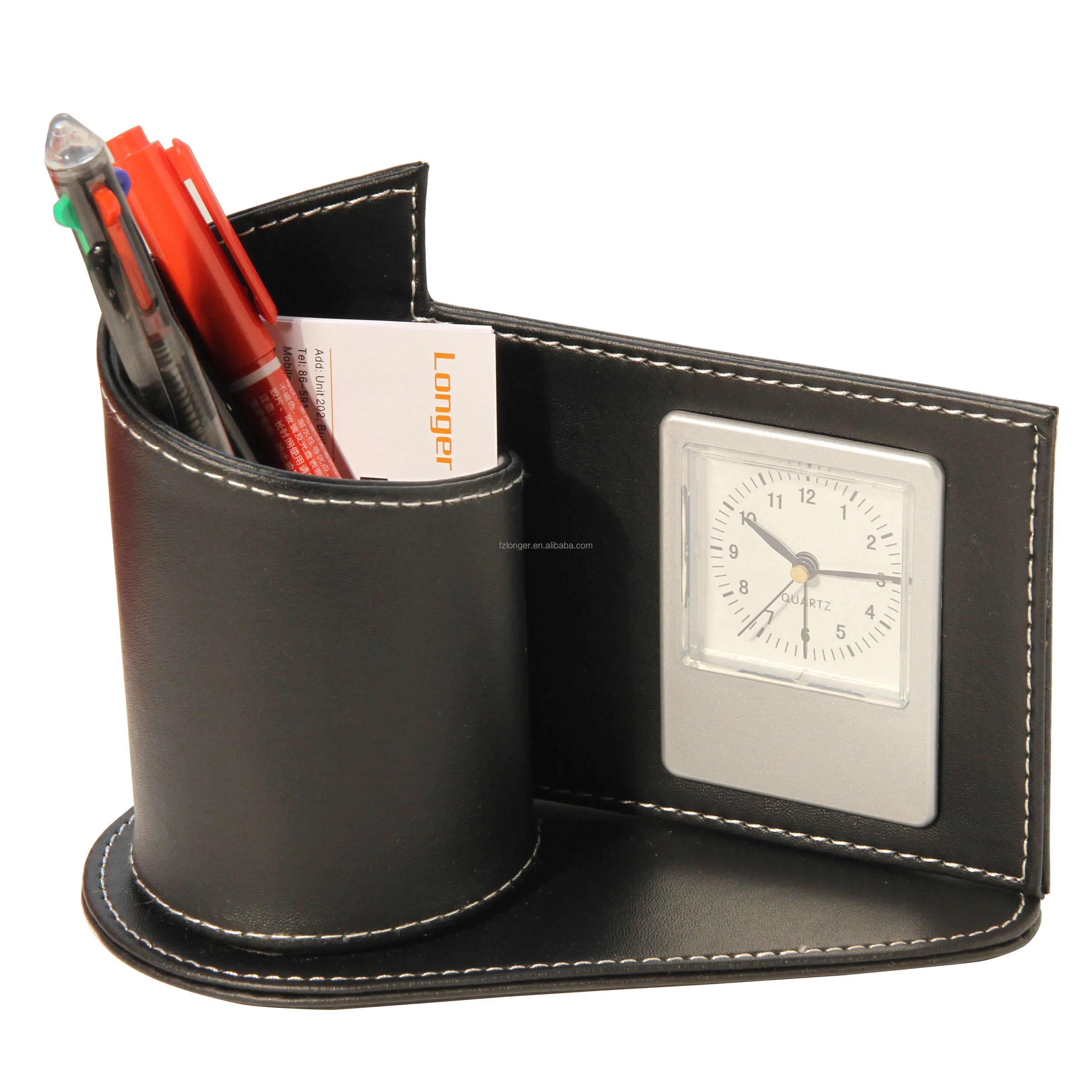 Fancy Faux Leather Desk Organizer Pen Holder Pencil Cup Portable