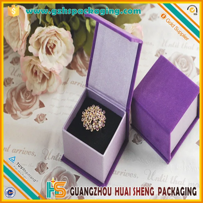 handmade velvet cardboard jewelry gift box for ring earing