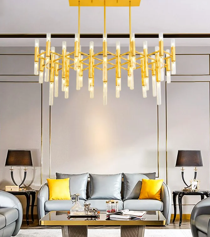 Indoor modern luxury gold metal residential hotel lobby high quality wholesale chandeliers pendant lights