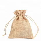 Custom made jute hemp jewelry gift favor bags burlap drawstring pouch