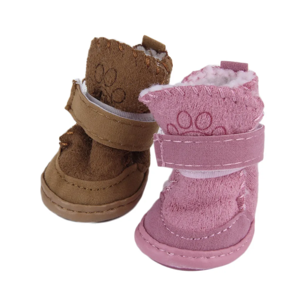 2 Colors 2015 new fashion pet dog pet shoes snow boots child Teddy Cotton Fla small dog shoes Snow Boots