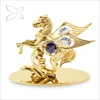 Crystocraft Premium Unique Gold Plated Pegasus Decorated with Crystals from Swarovski Horse Figurine