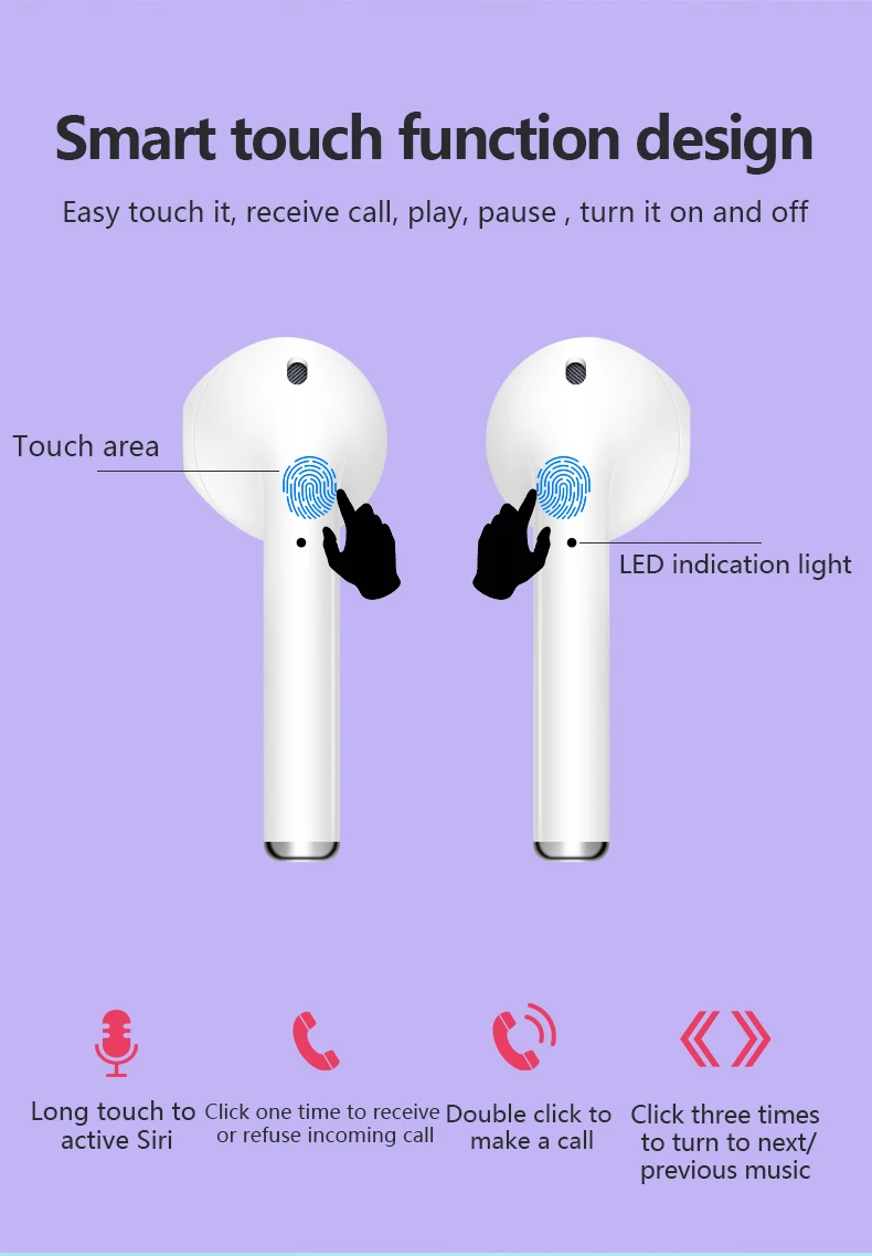 Newest i17 TWS 5.0 Earphone HIFI Super Bass Sound Wireless Earbuds Touch Earphones For phone - ANKUX.COM