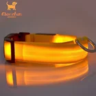 2018 Amazon hot sale product pet accessories led dog collar orange optic fiber