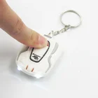 High Quality custom color liquid cube shape Car Brands glitter charm Keychain with rings