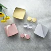 Custom eye contact lens case gold color case lens contact luxury clear lens box for women
