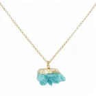 Gold Plated resin flower stone plastic charm necklace