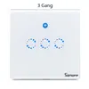 Sonoff T1 Wifi Light Switch 1 2 3 Gang Wireless Smart Home RF/APP/Touch Control Wall Light Switch UK Panel,Work With Alexa /Nest
