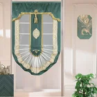 Hot selling green cotton custom shade roman window cotton curtain