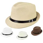 Cool hot-selling new style wholesale custom fashion leather hat bands unisex paper made summer fedora hat