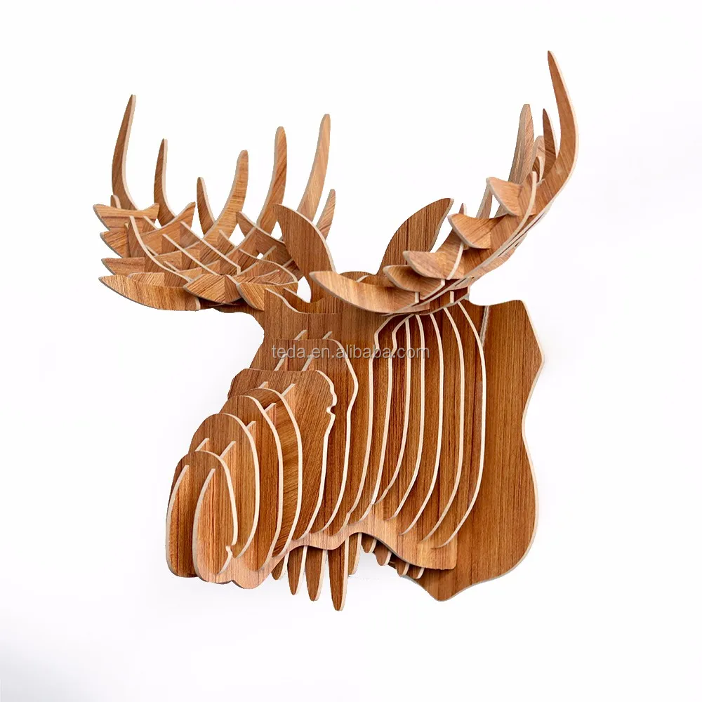 DIY 3D Wood Animal Head Assembly Puzzle Art Model Toy Home Decor,horse