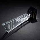Clear crystal star trophy with engraving glass star awards