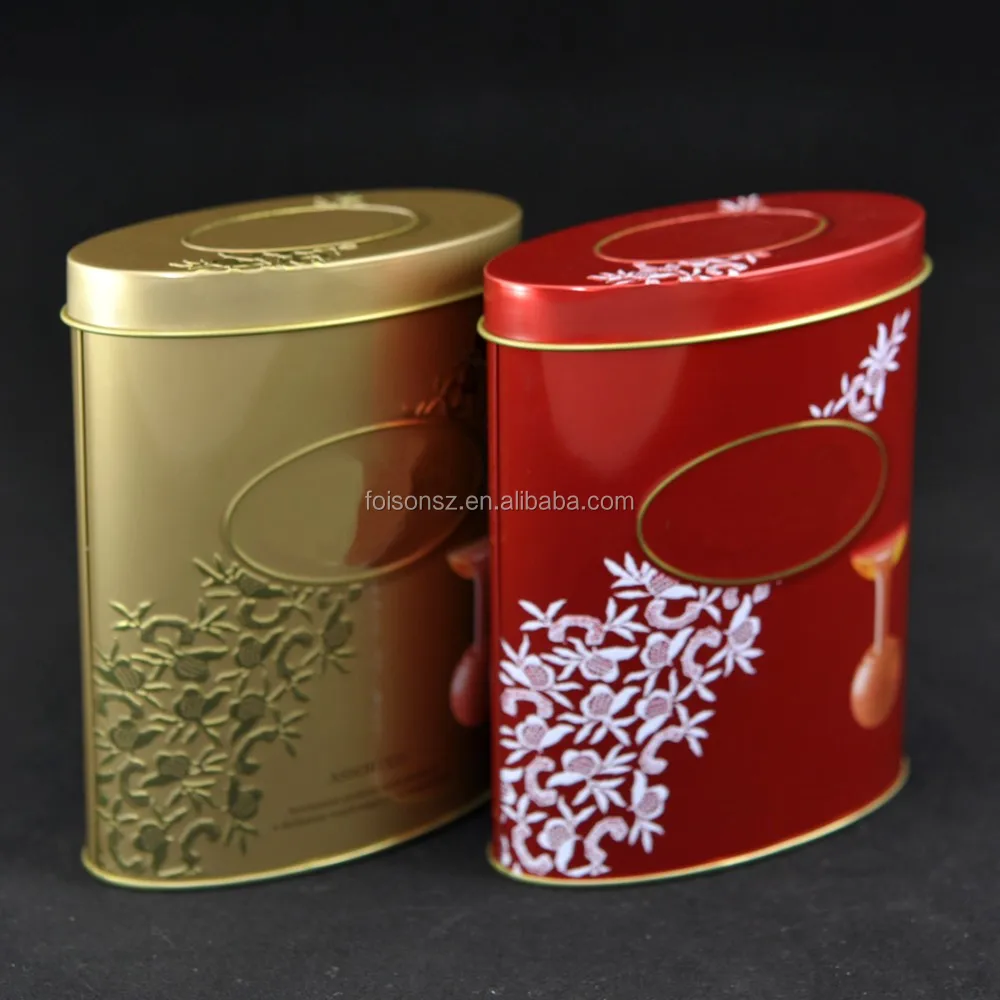 customized food grade candy small oval shape tin