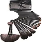 professional 32pcs makeup brushes black handle brown hair for make up artists