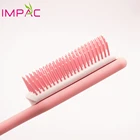Hot sale fancy pink 9 row massage custom logo hair brush for women