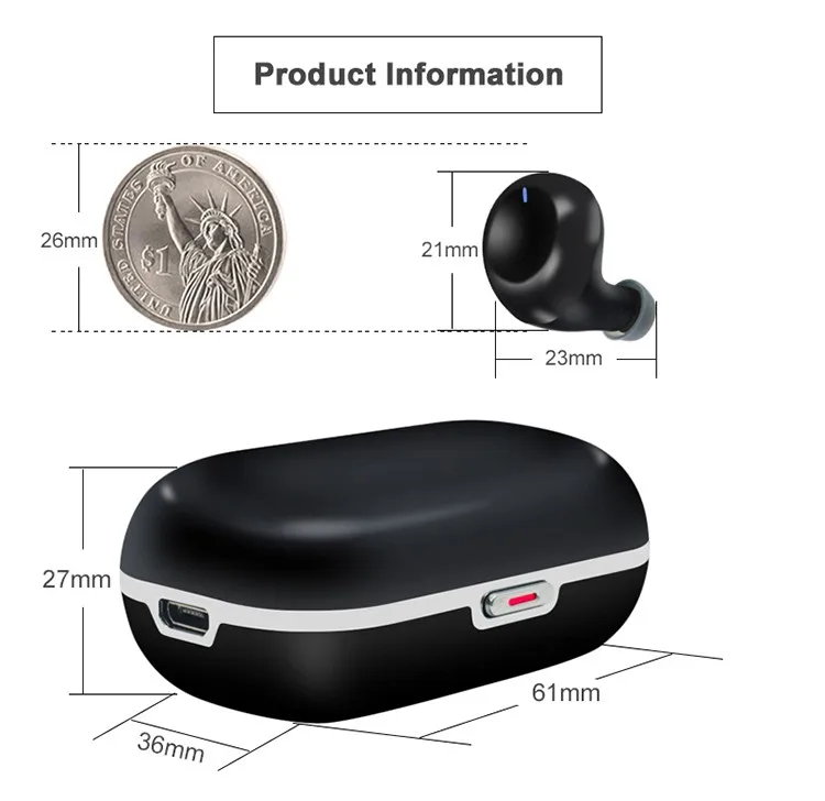 Invisible In Ear S8 Wireless Sports Headphone Waterproof Bluetooth 5.0 Tws Earbuds - ANKUX.COM