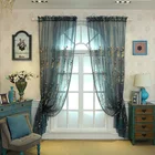 European luxury embroidered organza curtain fabric with floral design